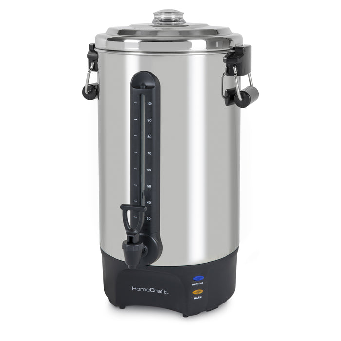 Cafetière Homecraft avec urne à café de 100 tasses et distributeur de boissons chaudes - HCCU100SS