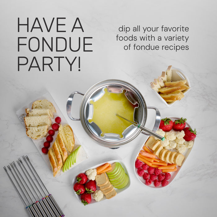 Ensemble de fondue électrique Homecraft de 8 tasses en acier inoxydable - HCFP8SS