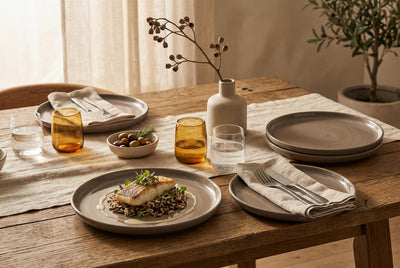 Gaia 4-Piece Stoneware Dinner Plate Set | Ensemble de 4 Grandes Assiettes Gaia en Gres