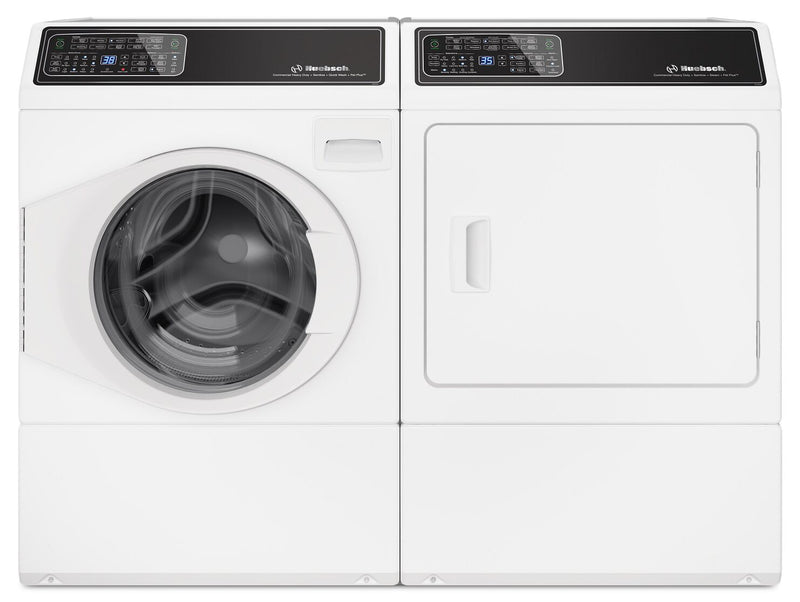 Laveuse à chargement frontal de 3,5 pi3 et sécheuse électrique de 7 pi3 Huebsch avec Pet PlusMC - blanches 