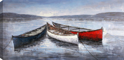 Boats at Dawn Stretched Canvas - 30" x 60"|Toile décorative tendue « Boats at Dawn » - 30 po x 60 po