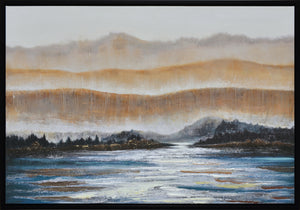 Peinture acrylique encadrée « Blue River » - 31,5 po x 47,5 po