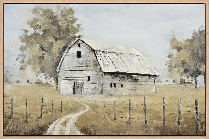 Peinture acrylique encadrée « Barn I » - 31,5 po x 47 po