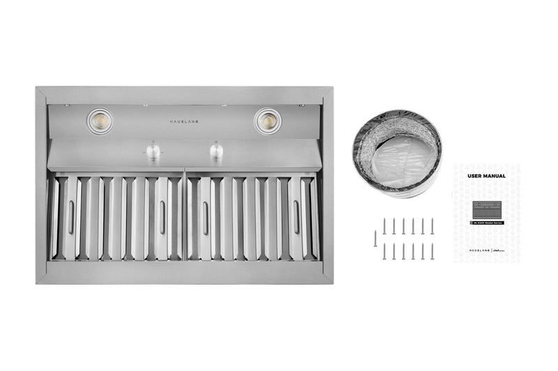 Hotte de cuisinière encastrée de style professionnel Hauslane IN-R200 de 30 po - IN-R200SS-30