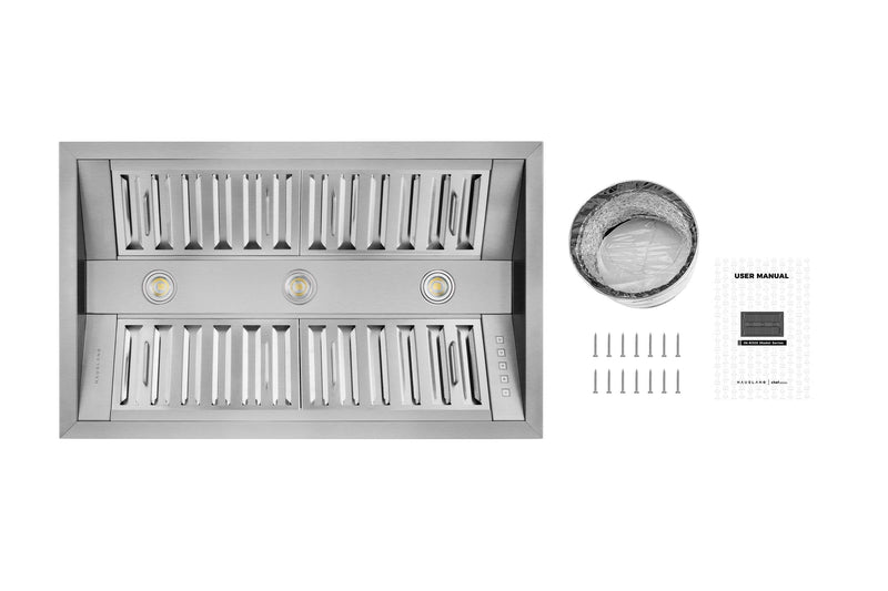 Hotte de cuisinière encastrée de style professionnel Hauslane de 46 po - IN-R300SS-46
