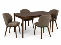 Ensemble de salle à manger Ivy 5 pièces avec table de 60 po (L) et 4 chaises - brun