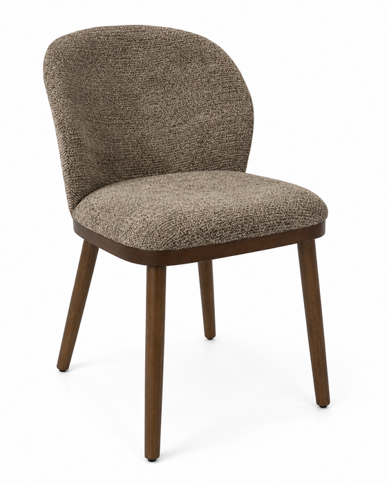 Chaise de salle à manger Ivy en tissu de polyester - brune