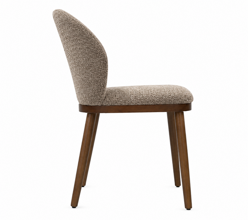 Chaise de salle à manger Ivy en tissu de polyester - brune
