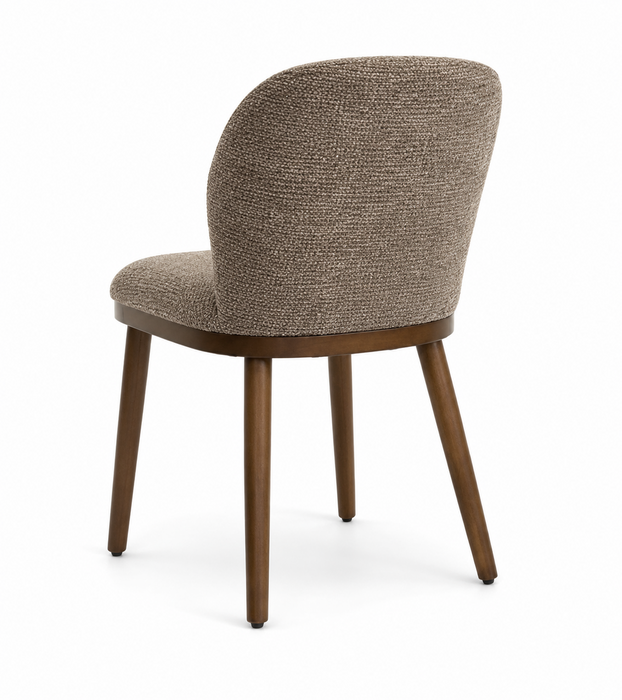 Chaise de salle à manger Ivy en tissu de polyester - brune