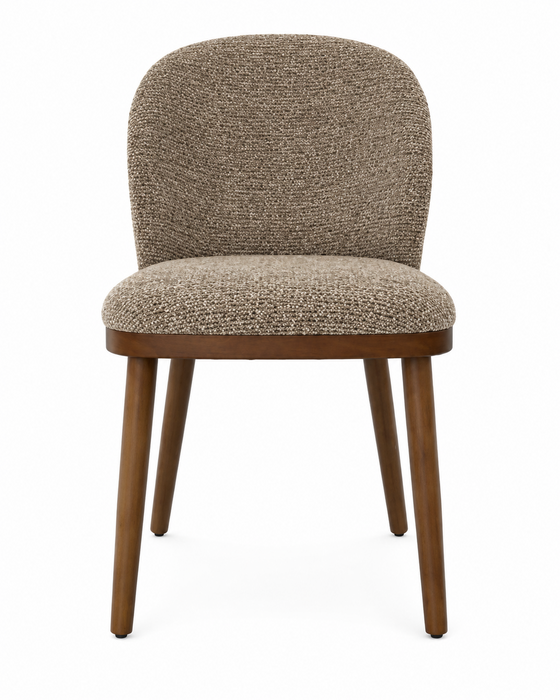 Chaise de salle à manger Ivy en tissu de polyester - brune
