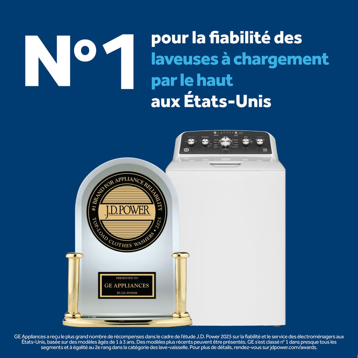 Laveuse à chargement par le haut 4,9 pi3 et sécheuse à gaz 7,2 pi3 de GE avec cycle SaniFresh