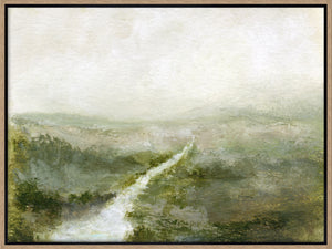 Toile décorative encadrée « The Water is Calling » avec fioritures apposées à la main - 38 po x 60 po