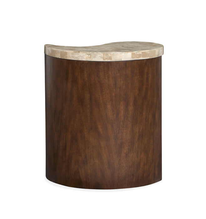 Table de bout Jenkins de 21,5 po avec dessus en placages de pierre - terre d’ombre brûlée 