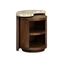 Table de bout Jenkins de 21,5 po avec dessus en placages de pierre - terre d’ombre brûlée
