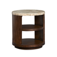 Table de bout Jenkins de 22 po avec rangement - terre d’ombre brûlée