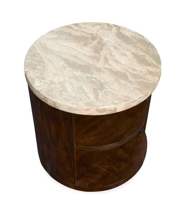 Table de bout Jenkins de 22 po avec rangement - terre d’ombre brûlée 