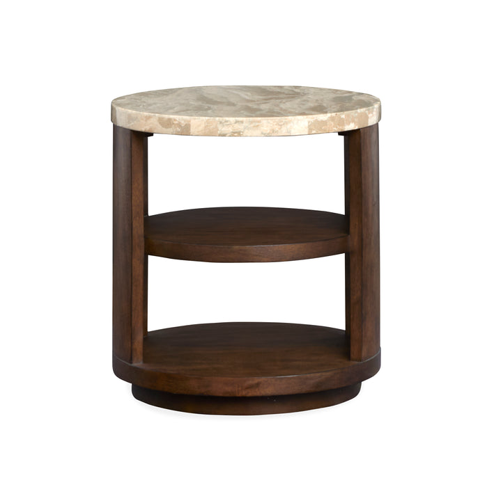 Table de bout Jenkins de 22 po avec rangement - terre d’ombre brûlée 
