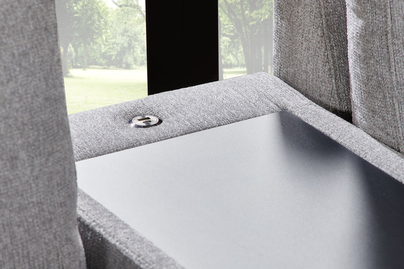 Sofa sectionnel de droite Vault 6 pièces avec causeuse-lit, 2 fauteuils de rangement et fauteuil long de rangement - gris