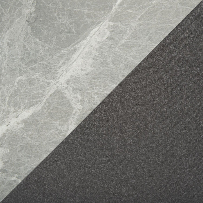 Ensemble de salle à manger Arlo 5 pièces en pierre frittée et métal avec table de 55 po (L) et 4 chaises anthracites - anthracite, gris et noir