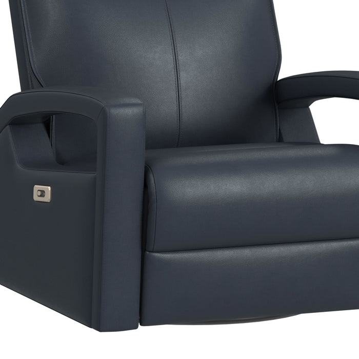 Fauteuil à inclinaison électrique Carlos de 31 po en cuir véritable de qualité supérieure avec coulissement et pivotement - bleu