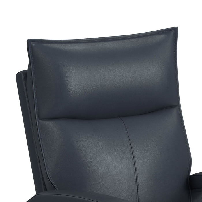 Fauteuil à inclinaison électrique Carlos de 31 po en cuir véritable de qualité supérieure avec coulissement et pivotement - bleu
