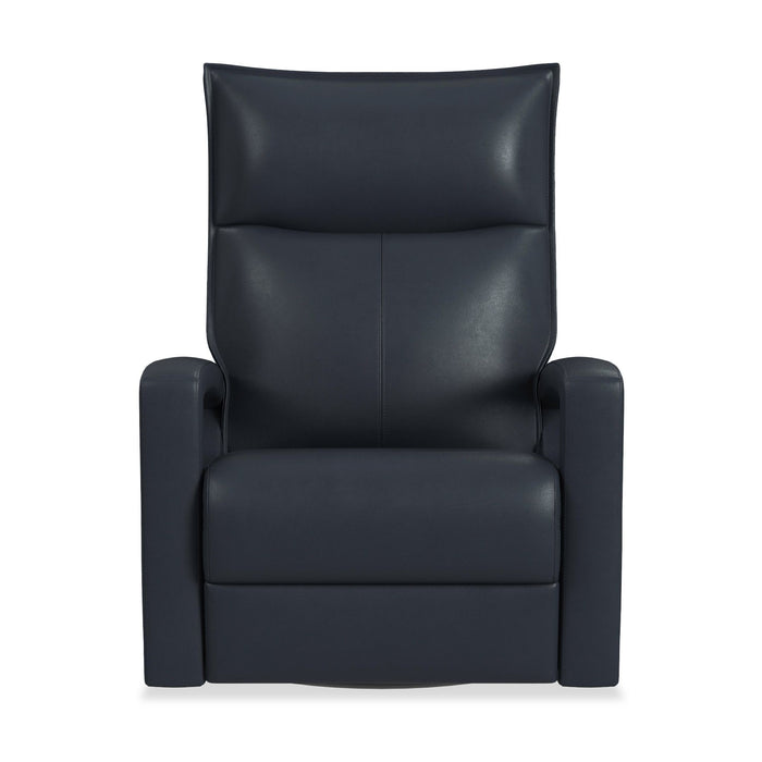 Fauteuil à inclinaison électrique Carlos de 31 po en cuir véritable de qualité supérieure avec coulissement et pivotement - bleu