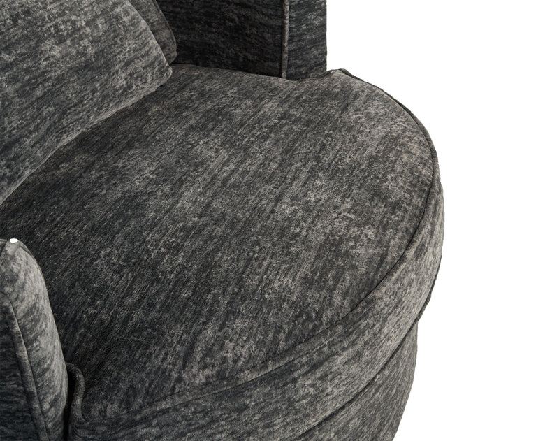 Fauteuil d’appoint enveloppant personnalisable Plush Cuddler de Sofa Lab de 48 po fabriqué au Canada en tissu - Plush Charcoal 