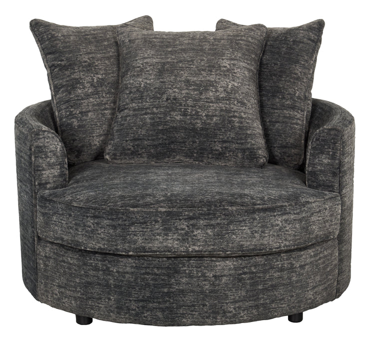 Fauteuil d’appoint enveloppant personnalisable Plush Cuddler de Sofa Lab de 48 po fabriqué au Canada en tissu - Plush Charcoal 