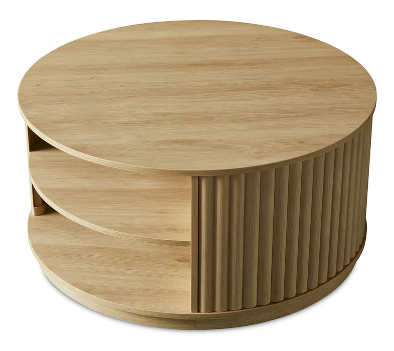 Table à café moderne Juniper de 35 po - chêne naturel