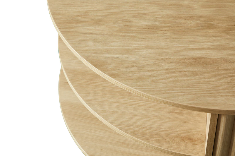 Table à café moderne Juniper de 35 po - chêne naturel