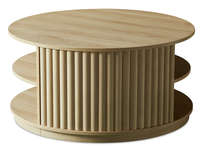 Table à café moderne Juniper de 35 po - chêne naturel