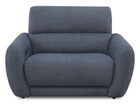Fauteuil à inclinaison électrique Kaia de Cindy Crawford Home de 54 po en tissu avec appuie-tête électrique - indigo