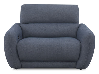 Cindy Crawford Home Kailyn 54" Fabric Power Reclining Chair with Power Headrest - Indigo | Fauteuil à inclinaison électrique Kaia de Cindy Crawford Home de 54 po en tissu avec appuie-tête électrique - indigo