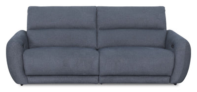 Cindy Crawford Home Kailyn 92" Fabric Power Reclining Sofa with Power Headrests - Indigo | Sofa à inclinaison électrique Kaia de Cindy Crawford Home de 92 po en tissu avec appuie-têtes électriques- indigo