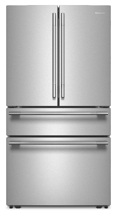 KitchenAid 30 Cu. Ft. French Door Refrigerator - PrintShield Stainless Steel - KRMF336SPS  | Réfrigérateur KitchenAid de 30 pi³ à portes françaises - acier inoxydable PrintShield - KRMF336SPS