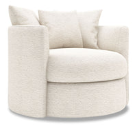  Fauteuil d’appoint pivotant personnalisable Nest de Sofa Lab de 36 po fabriqué au Canada en tissu - Chenille White