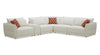 Sofa sectionnel Palisade de 6 pièces en tissu avec console de rangement à dessus relevable et coussins décoratifs - sable