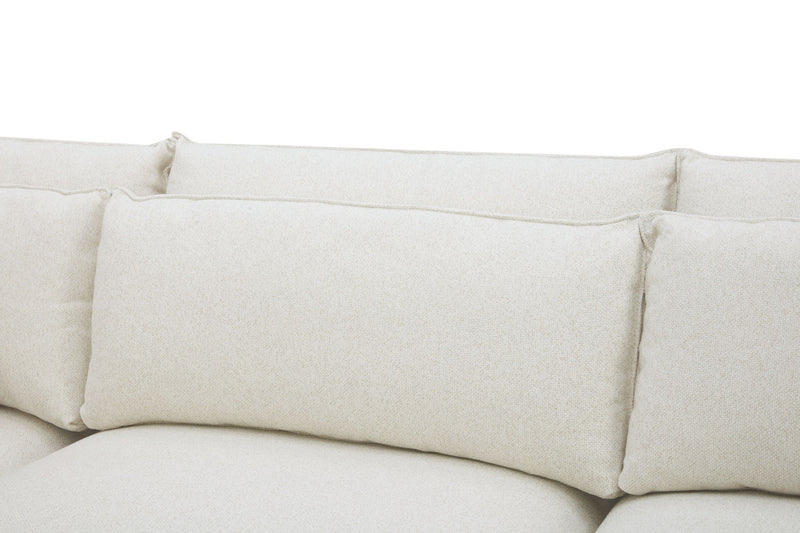 Sofa sectionnel Palisade de 6 pièces en tissu avec console de rangement à dessus relevable et coussins décoratifs - sable