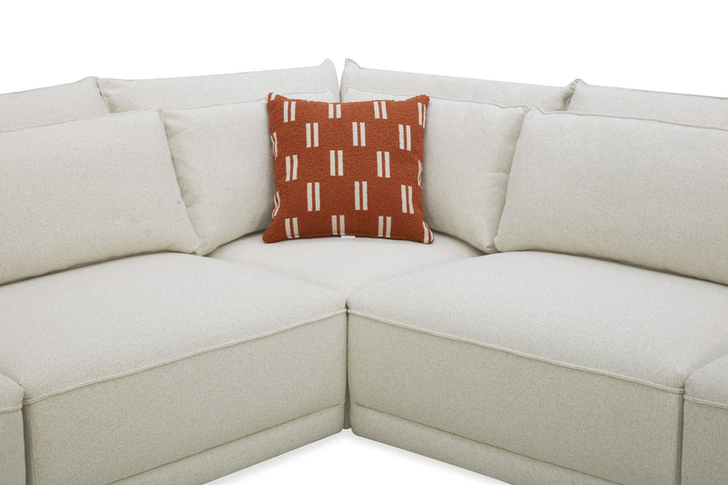 Sofa sectionnel Palisade de 6 pièces en tissu avec console de rangement à dessus relevable et coussins décoratifs - sable