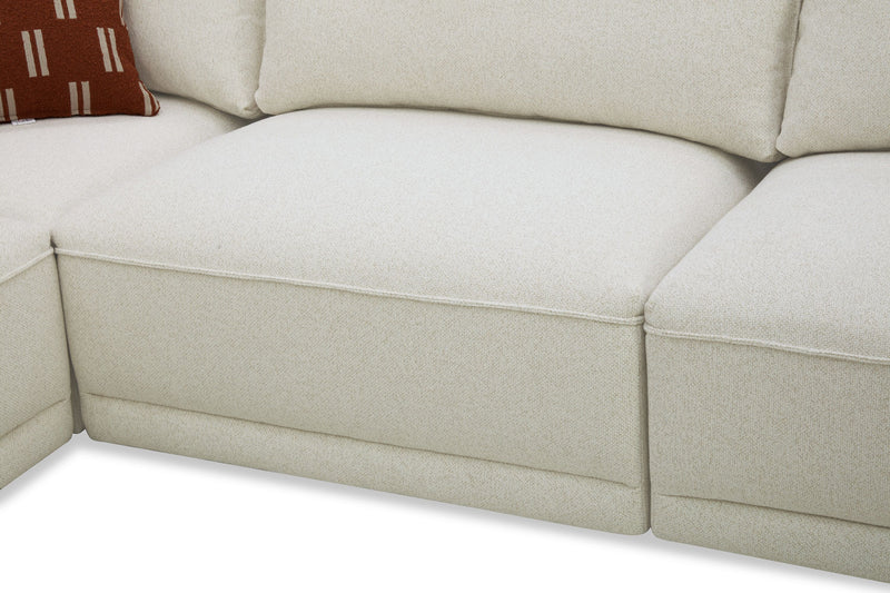 Sofa sectionnel Palisade de 6 pièces en tissu avec console de rangement à dessus relevable et coussins décoratifs - sable