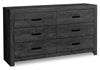 Soren Bedroom 6-Drawer Dresser, 59"W x 33"H - Graphite Grey | Commode de chambre à coucher Soren de 59 po (L) x 33 po (H) à 6 tiroirs - gris graphite