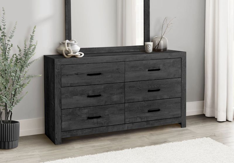 Commode de chambre à coucher Soren de 59 po (L) x 33 po (H) à 6 tiroirs - gris graphite 