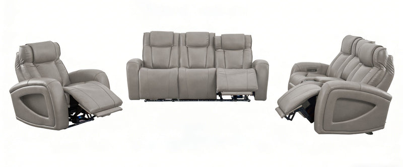 Fauteuil à inclinaison électrique Titan de Shaquille O’Neal Home de 42 po en cuir véritable avec confort Shaq-o-pedic - ardoise