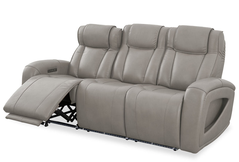 Sofa à inclinaison électrique Titan de Shaquille O’Neal Home de 92 po en cuir véritable avec confort Shaq-o-pedic - ardoise 
