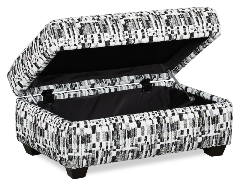 Pouf de rangement personnalisable Trunk de Sofa Lab de 39 po fabriqué au Canada en tissu - tissu décoratif Noir