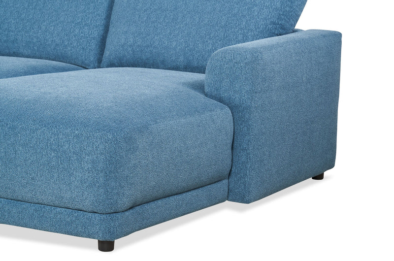 Sofa sectionnel modulaire en forme de U Voyage 4 pièces en tissu avec coussins de dossier amovibles - bleu