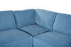 Voyage Modular 7-Piece Right-Facing Fabric Sectional with Console and Removable Back Cushions – Blue | Sofa sectionnel modulaire de droite Voyage 7 pièces en tissu avec console et coussins de dossier amovibles - bleu