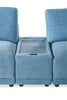 Voyage Modular 7-Piece Right-Facing Fabric Sectional with Console and Removable Back Cushions – Blue | Sofa sectionnel modulaire de droite Voyage 7 pièces en tissu avec console et coussins de dossier amovibles - bleu