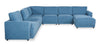 Voyage Modular 7-Piece Right-Facing Fabric Sectional with Console and Removable Back Cushions – Blue | Sofa sectionnel modulaire de droite Voyage 7 pièces en tissu avec console et coussins de dossier amovibles - bleu