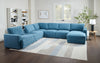 Voyage Modular 7-Piece Right-Facing Fabric Sectional with Console and Removable Back Cushions – Blue | Sofa sectionnel modulaire de droite Voyage 7 pièces en tissu avec console et coussins de dossier amovibles - bleu